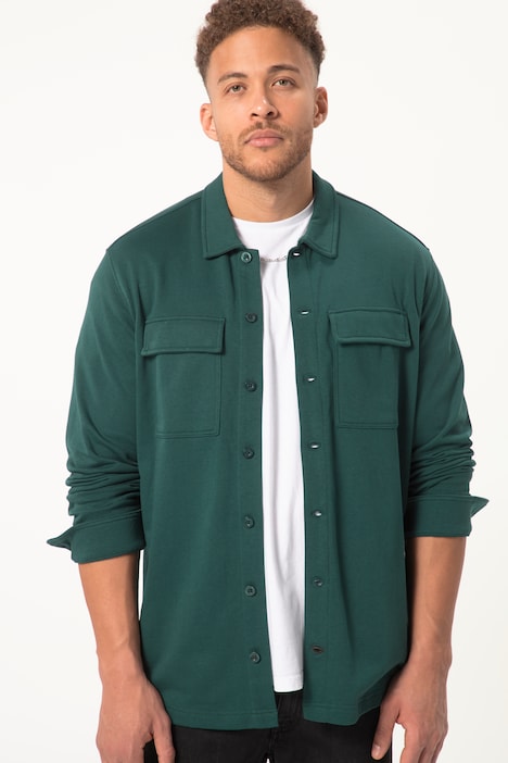 STHUGE Overshirt, Sweat, Langarm, Kentkragen, bis 8 XL
