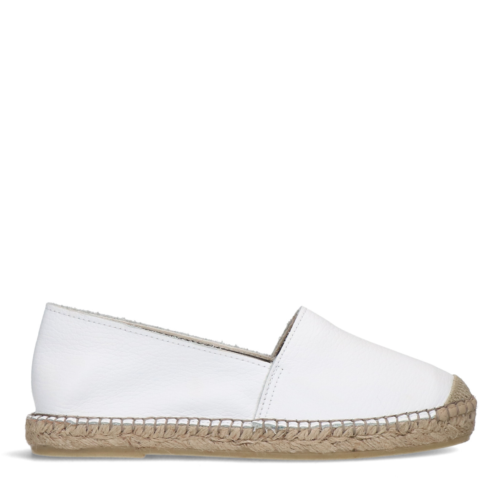 Witte leren espadrilles