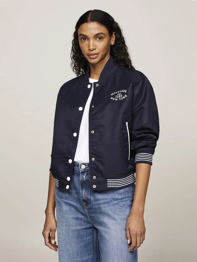 Tommy Hilfiger NON-PADDED VARSITY BOMBER JACKET Desert sky