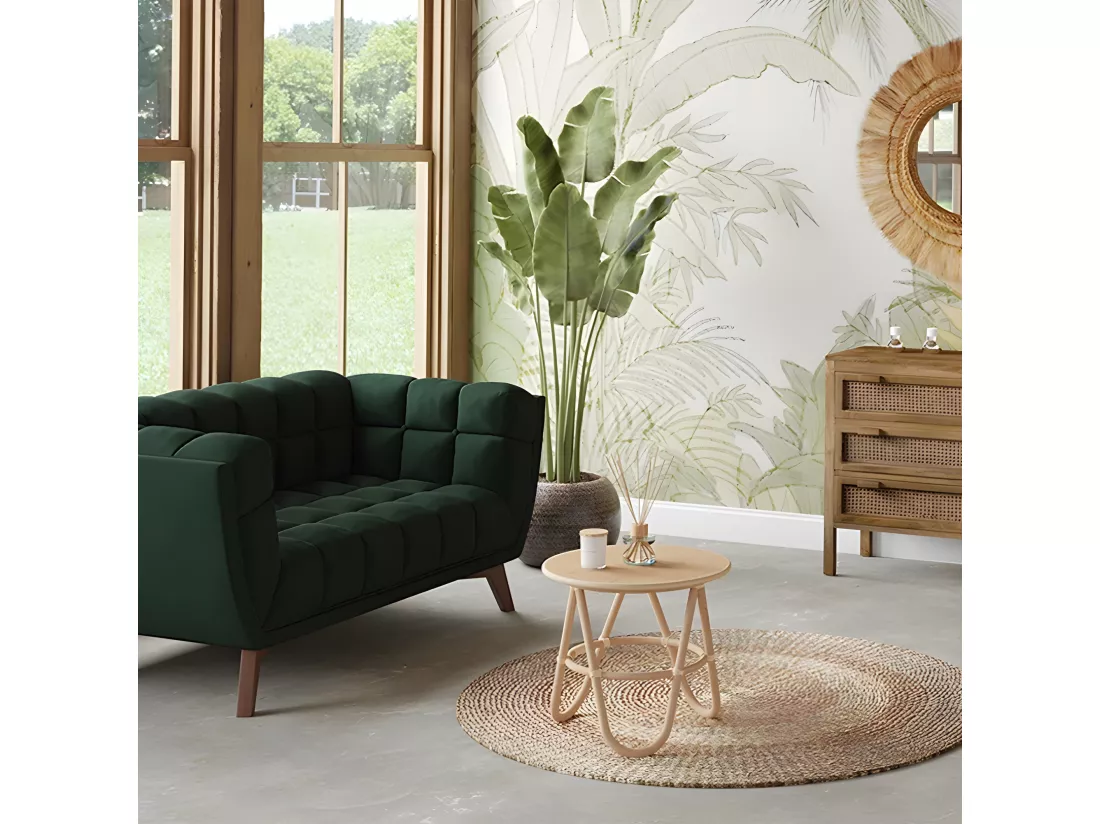 Tapis rond naturel en posidonie 120 cm - Angola