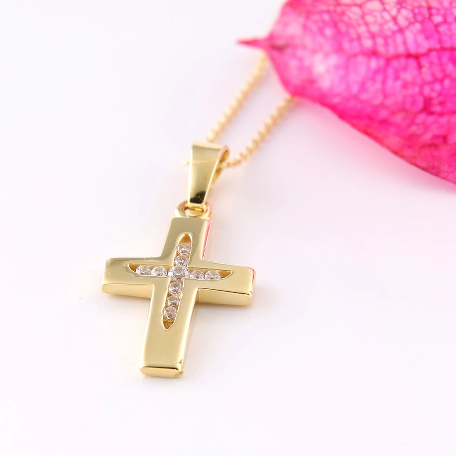 Acalee Mädchen-Halskette mit Kreuz Gold 333  8K Kinder-Schmuck gold