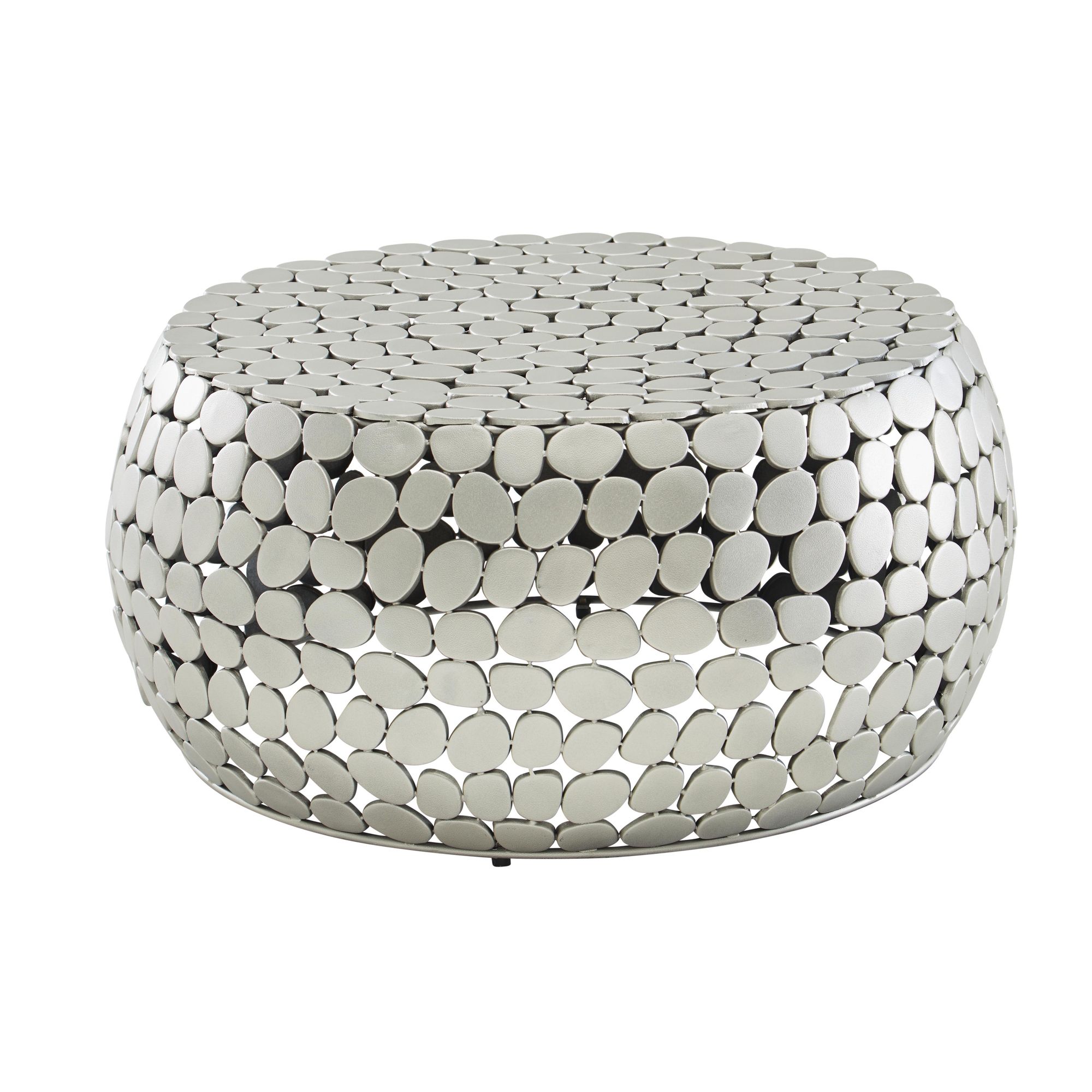 Couchtisch FineBuy Sofatisch Metall Silber Ø 66 cm Tisch Wohnzimmertisch Rund