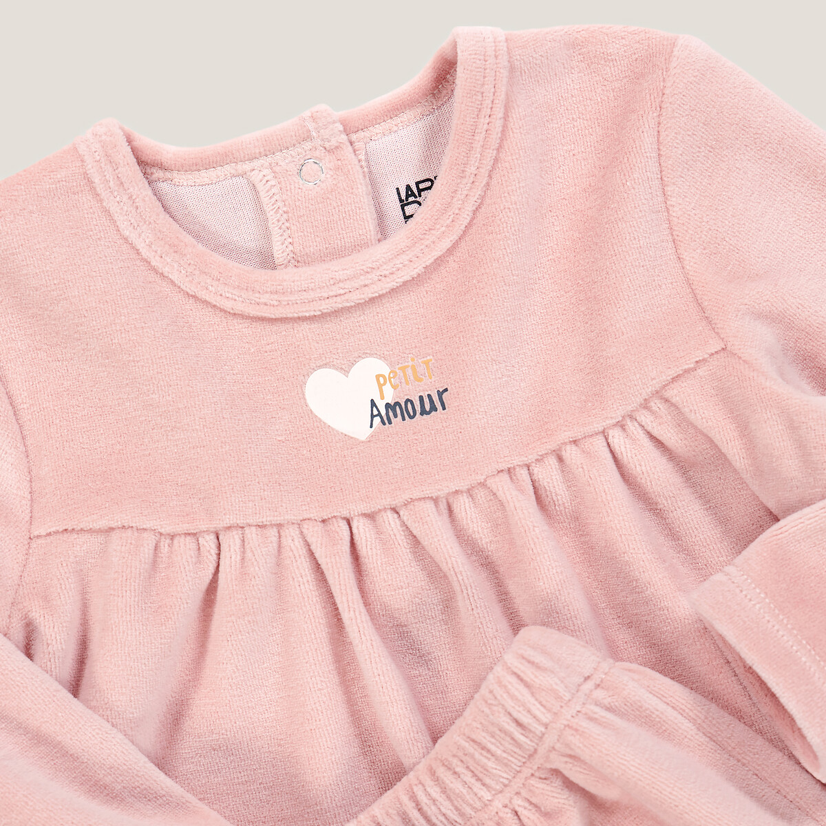 COLEÇÃO LA REDOUTE<br>Pijama de veludo de duas peças com pés