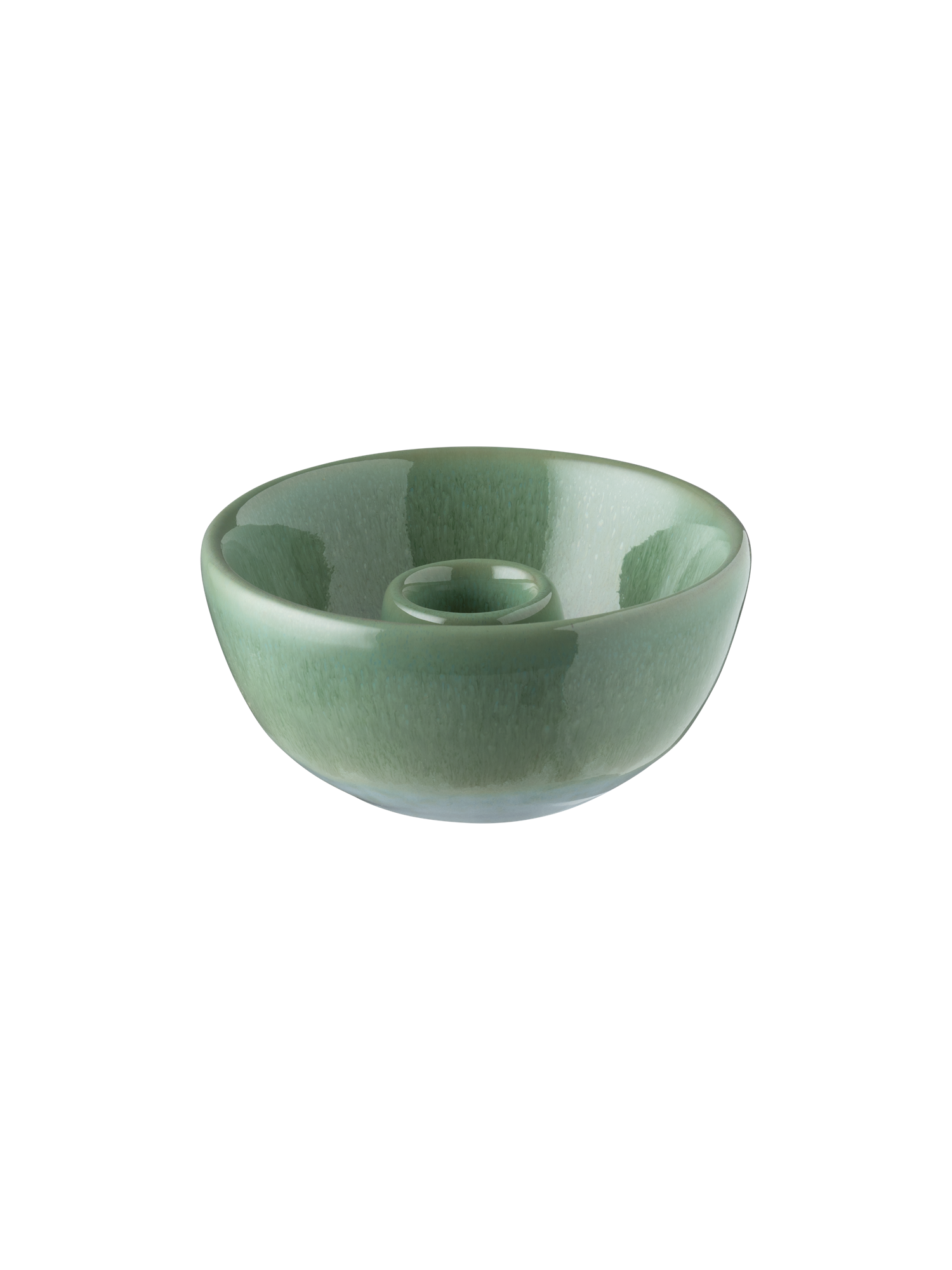 Lysestage | Keramik. Ø9,6 x 4,5 cm. | Green