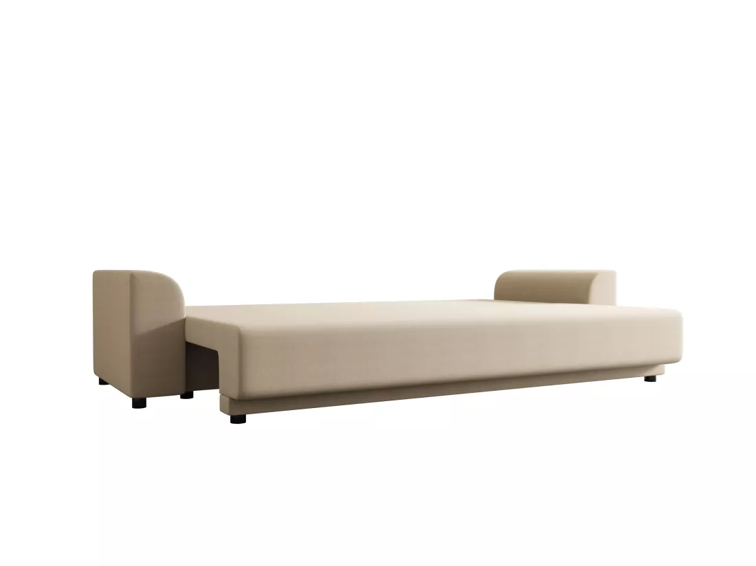 Canapé 3 places convertible en tissu beige NESSARO