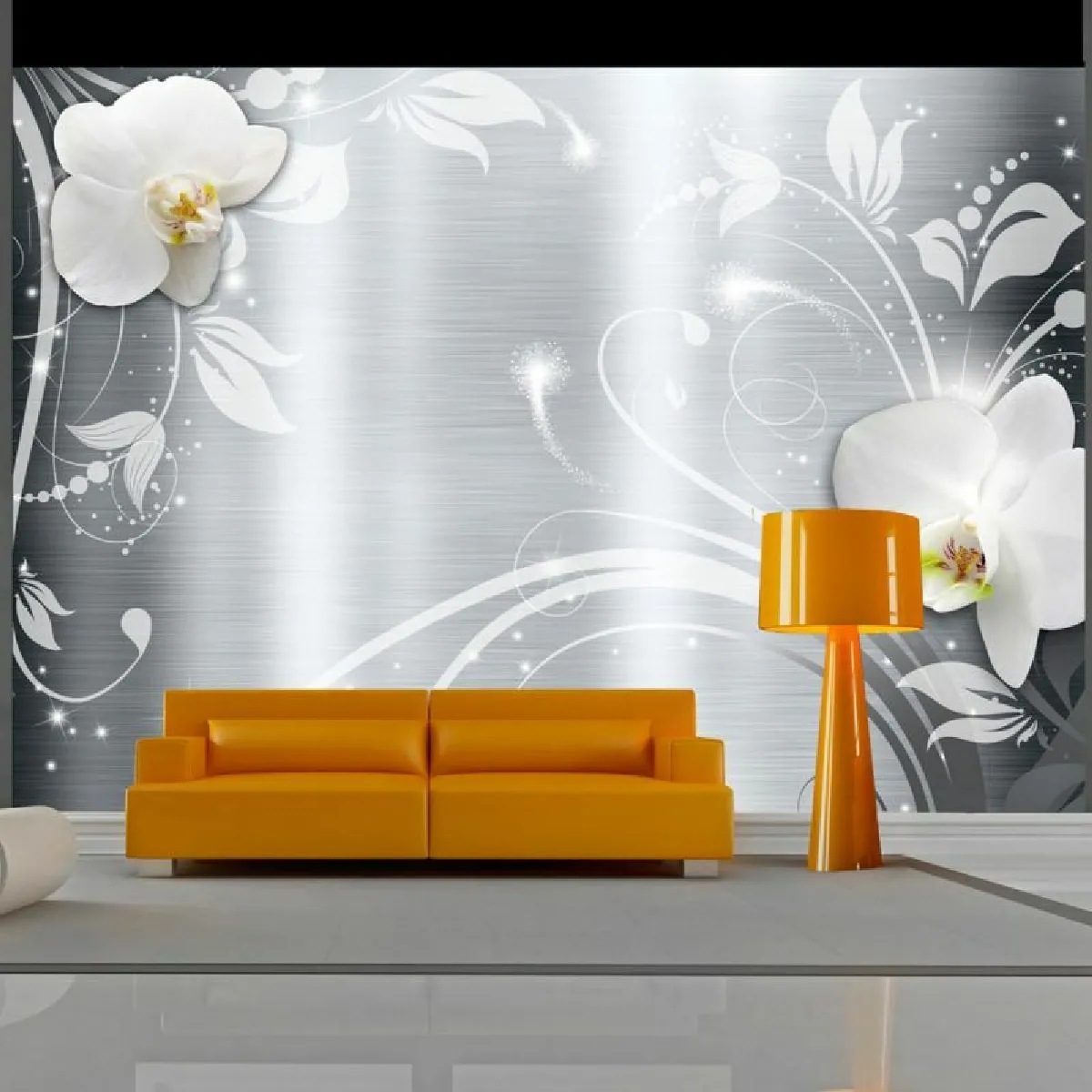 Paris Prix Papier Peint Orchids on Steel