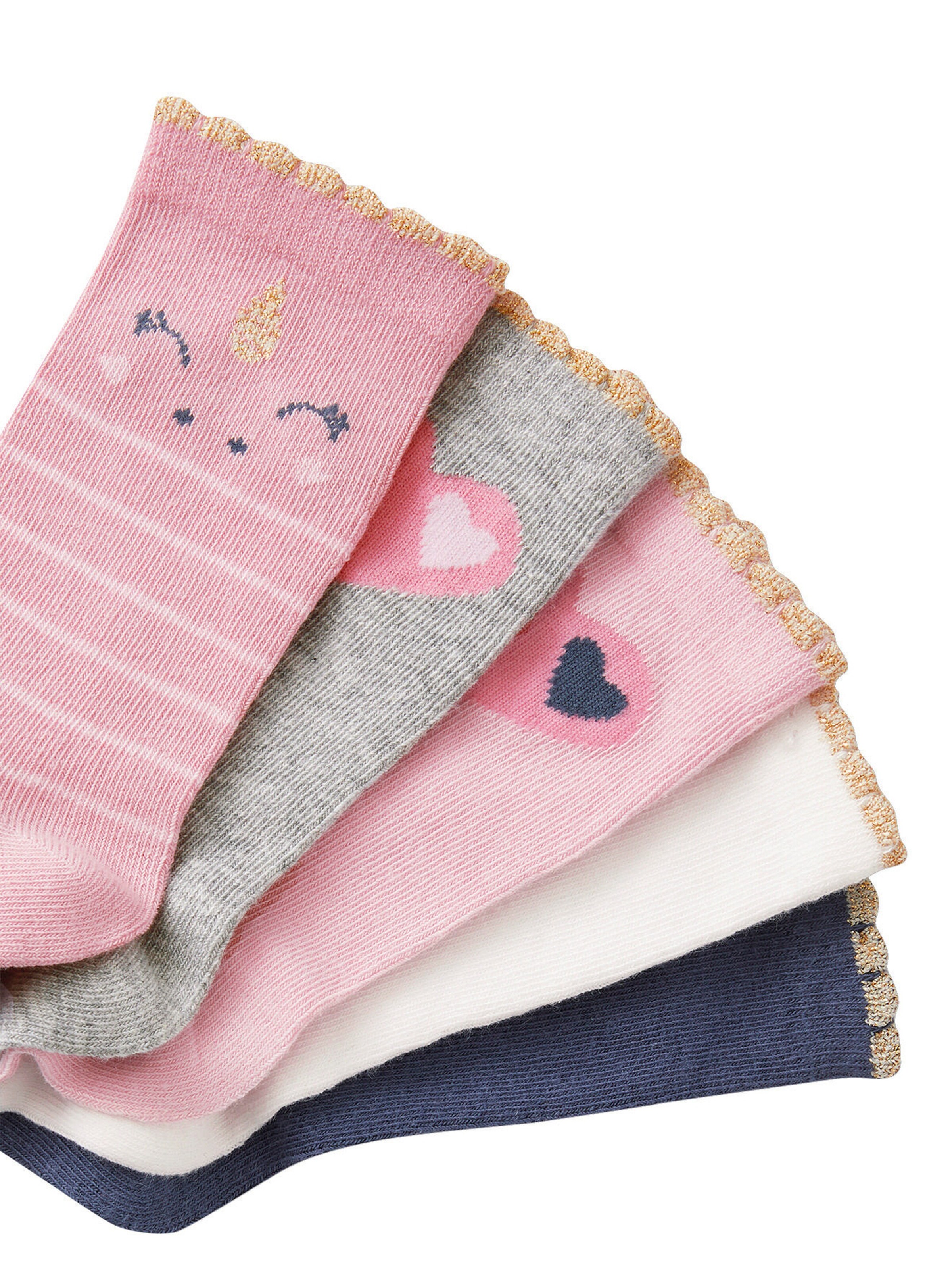 Vertbaudet 5er-Pack Mädchen Socken Oeko-Tex rosa