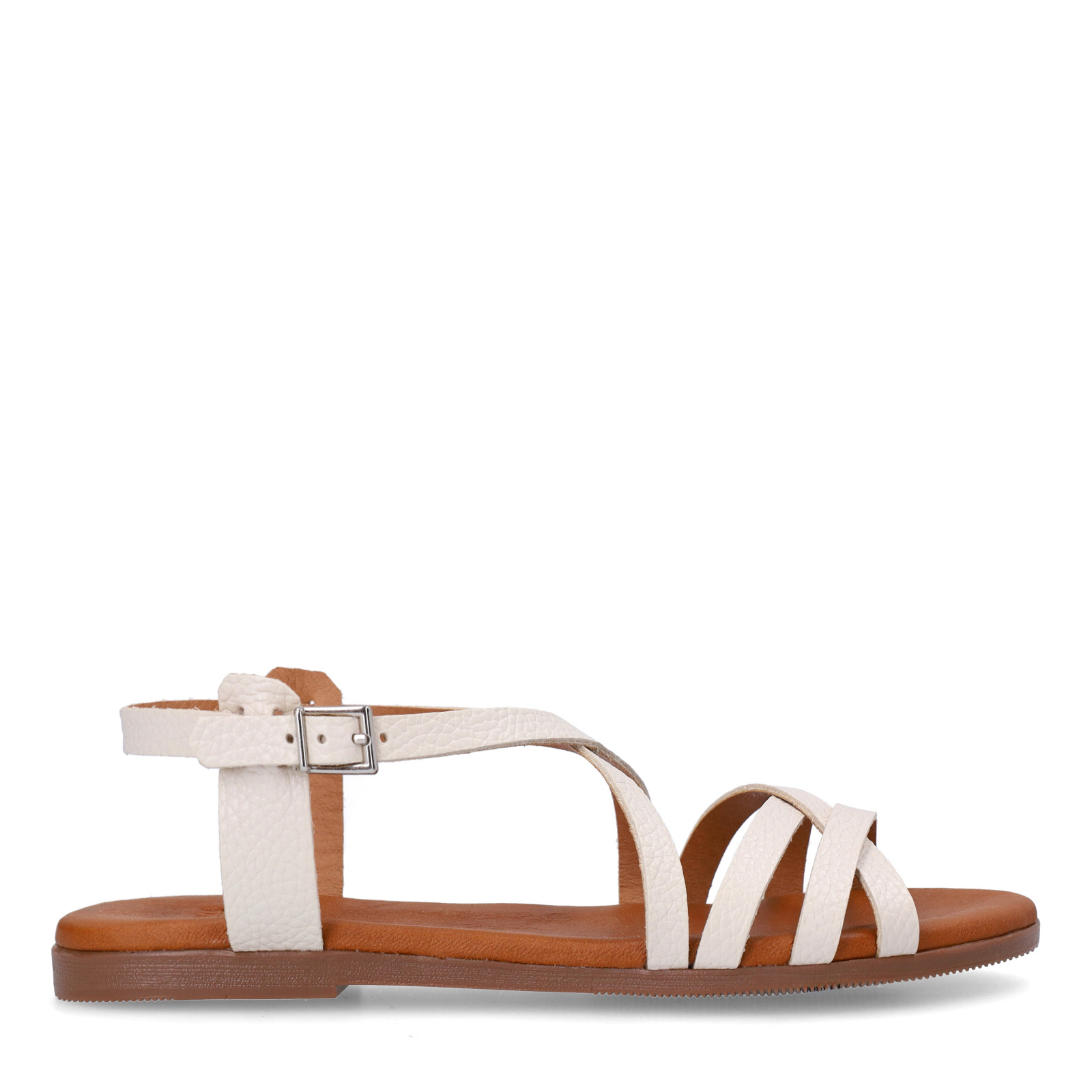 Witte leren sandalen