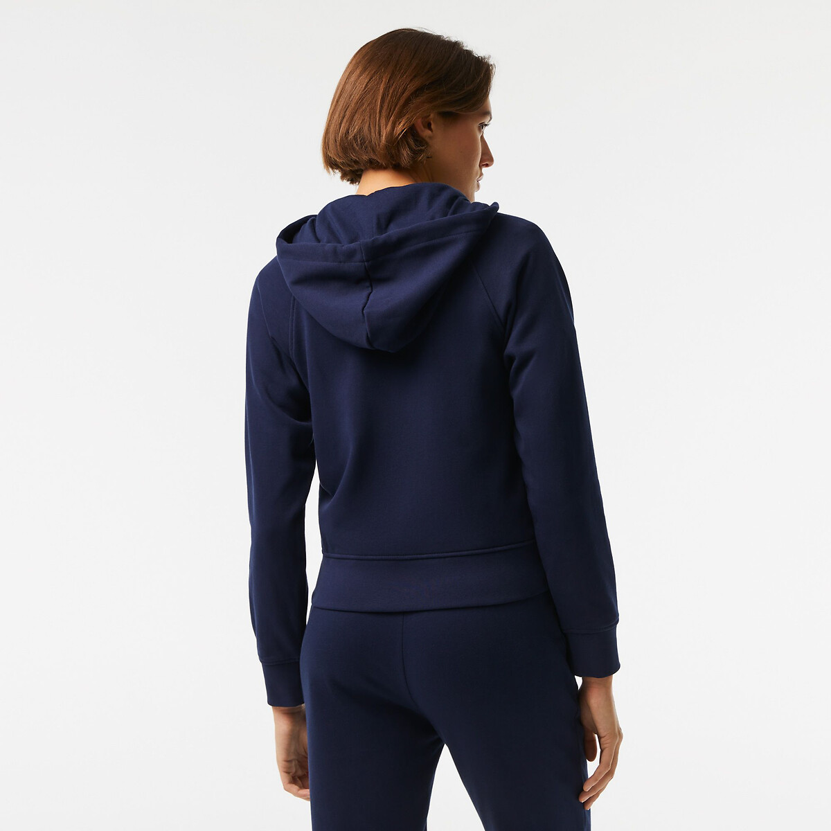 LACOSTE<br>Moletom com zíper e logotipo bordado