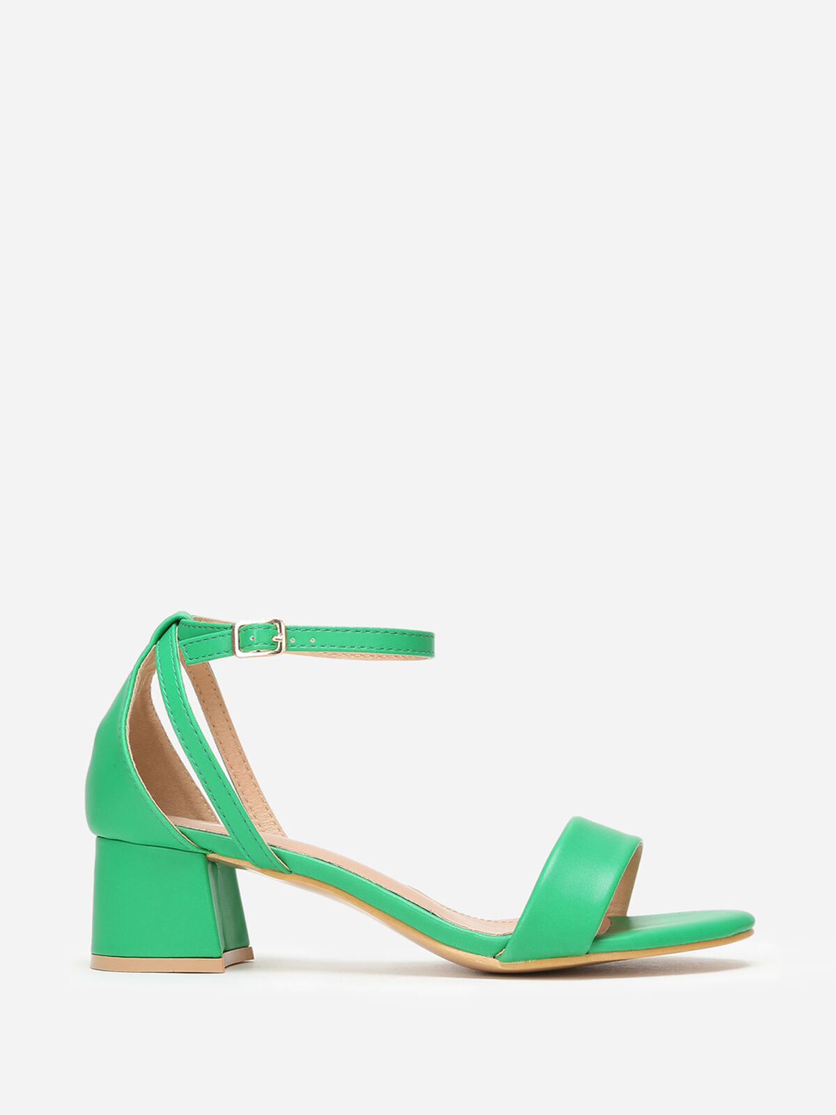 Sandales à talon carré arrondi grandes tailles- Vert