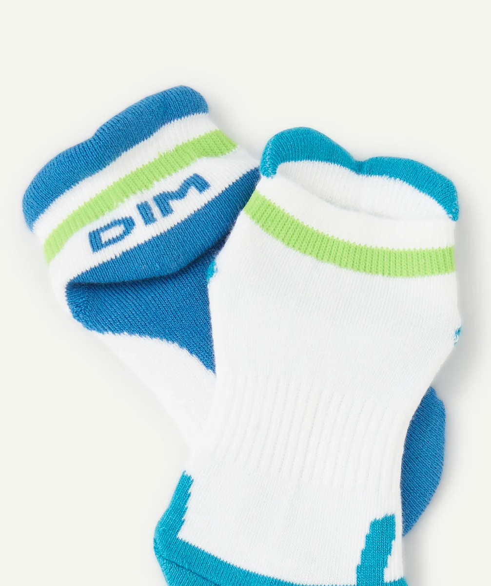 DIMLOT DE 2 PAIRES DE SOQUETTES RETRO BLEUE ET VERTE