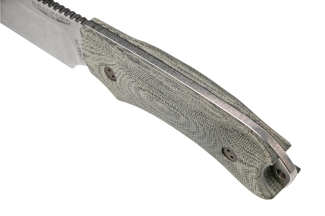 Bradford Guardian 4, 3D Black Micarta, CPM-3V Sabre Stonewashed 4S-101-3V