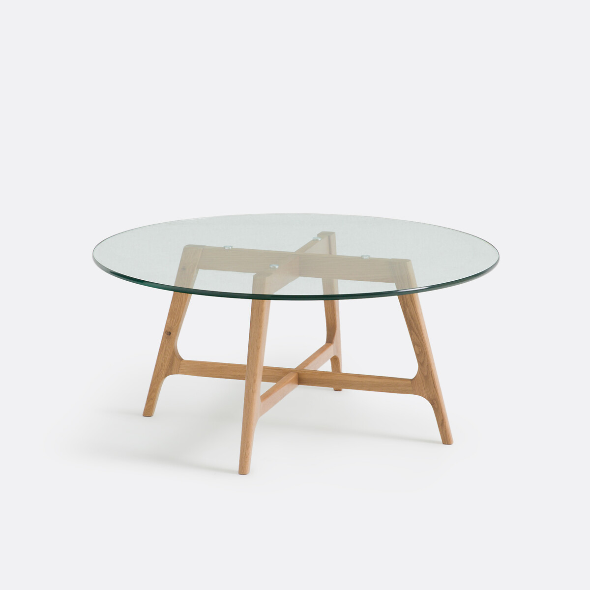 LA REDOUTE INTERIEURS<br>Mesa de centro redonda, tampo de vidro, Zoleta