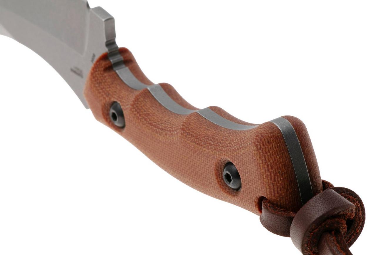 CRKT Bugsy Stonewash 3600 Brown Micarta vaststaand mes, Kaila Cumings design