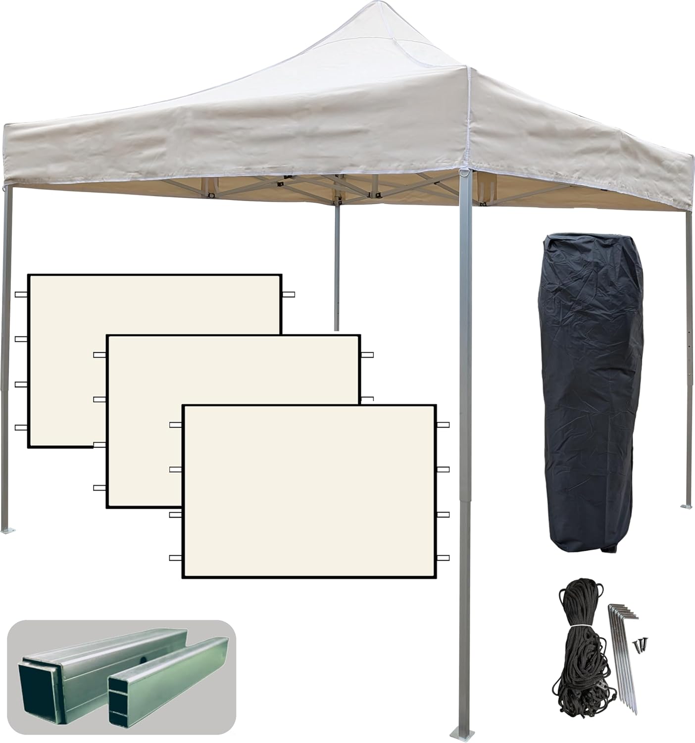 Profi-ZELTE.DE Pavillon 3x3m Faltpavillon, 32mm Alu-Profil Doppelverstrebung innen, 100% wasserdicht, Winterfest Pop Up Zelt, Partyzelt