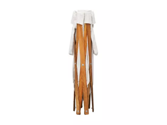 Panier à linge pliable Crème Bois et tissu
