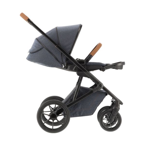 Qute Q-Rider Plus Kinderwagen - Denim Blue | Kidsriver Curve Autostoel - Black