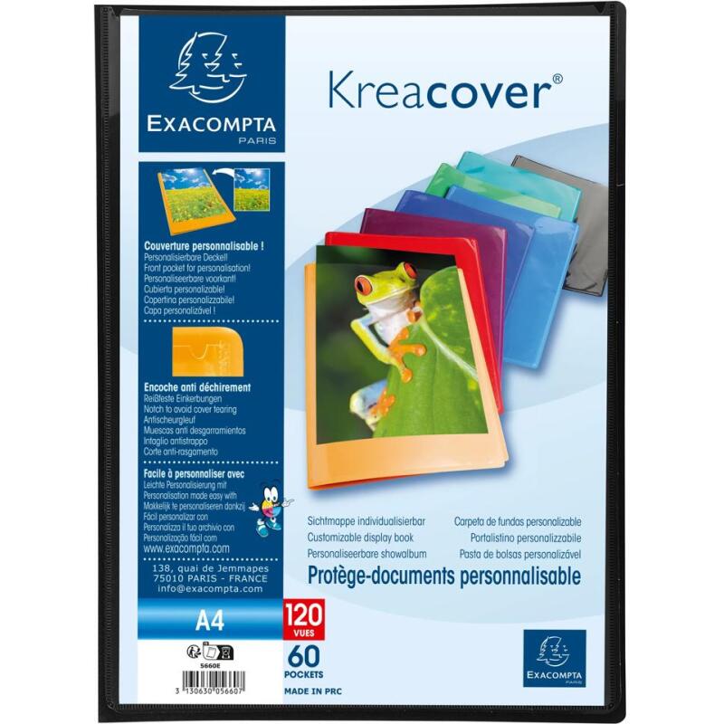 Protège-documents polypropylène semi rigide Kreacover® Opaque 60 pochettes - 120 vues - A4