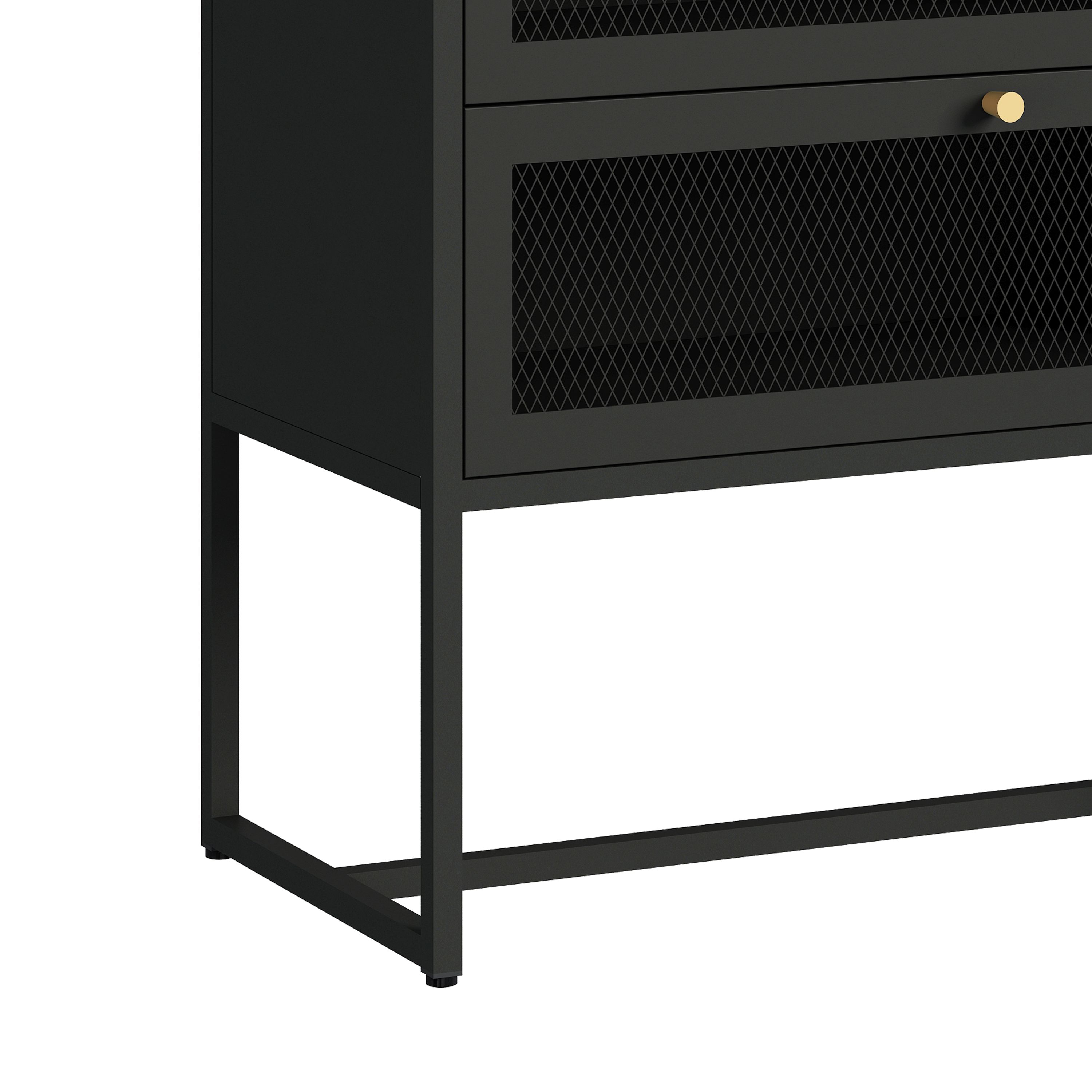 Kommode Metall GILSEY 80 x 105 cm schwarz