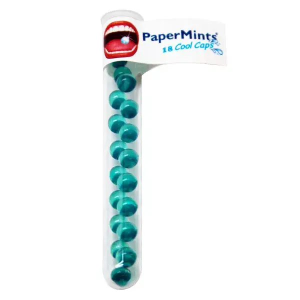 PaperMints Cool Caps sem açúcar - Pote com 18 unidades