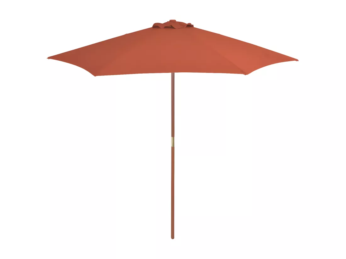 Parasol d'extérieur avec mât en bois 270 cm Terre cuite