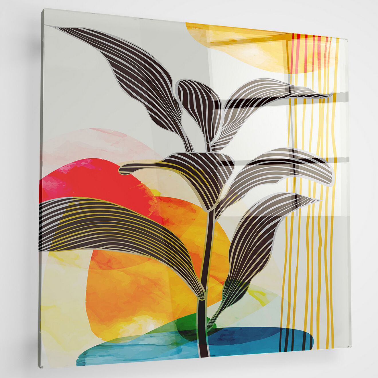 Wallity Impression sur verre multicolore - 50x50 cm