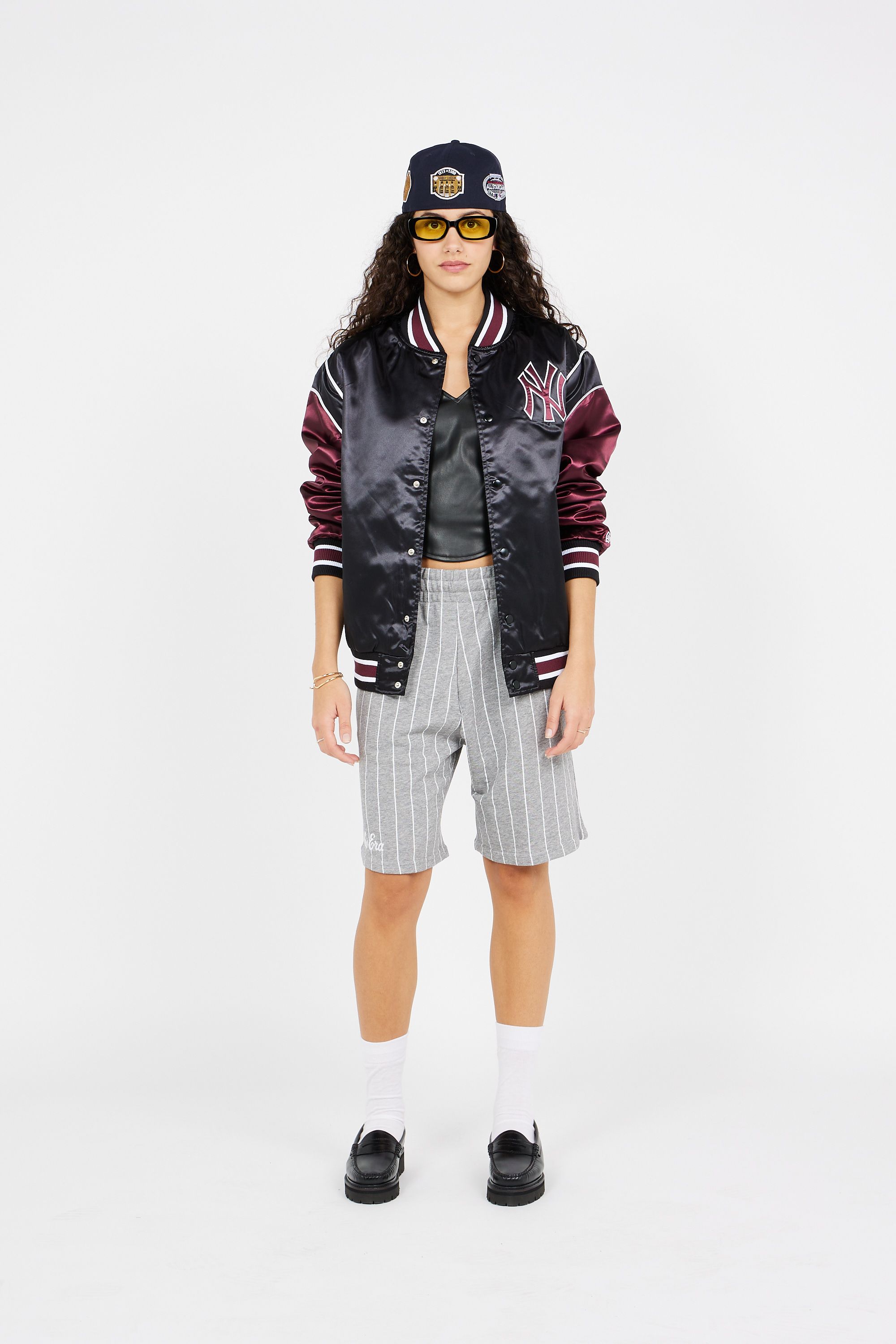 NEW ERA bomber  MLB SATIN VARSITY Noir