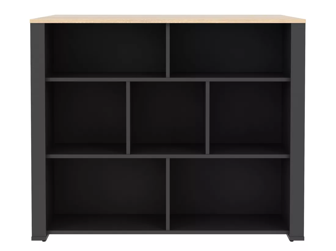 Ilot central de cuisine avec 7 niches - Naturel et anthracite - OPOLE