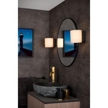 Lucide badkamer wandlamp Jelte IP44 zwart