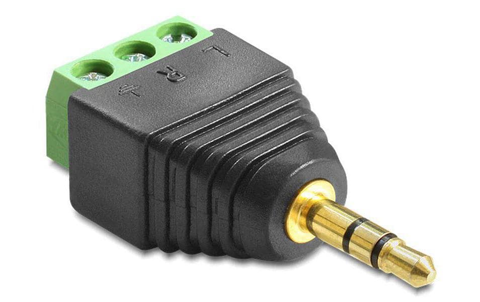 Audio-Adapter Stecker Unkonfektioniert - 3.5 mm KlinkeDelock Adapter Klinke Stecker 3.5 mm > Terminalblock 3 Pin