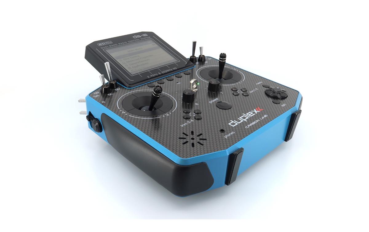 Fernsteuerung DS-16 II Carbon Line Blau mit R10 Empfänger<br>Professioneller Jeti Duplex 2.4 GHz Sender