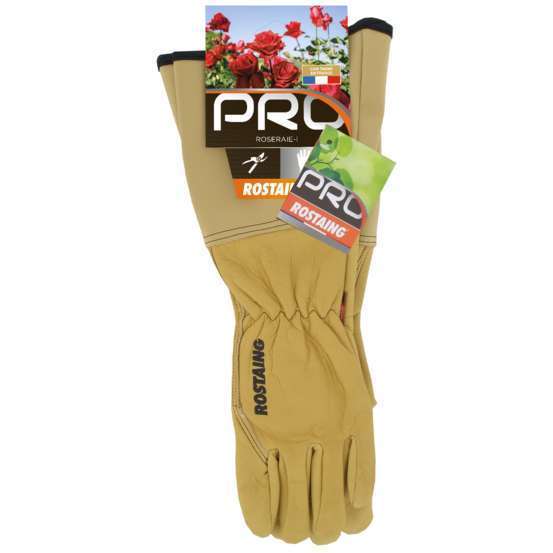 Gants de Jardinage Manchette Cuir Beige ROSERAIE T07