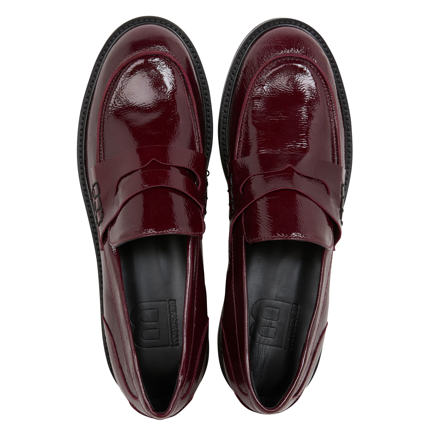 Mocassins en cuir vernis froissé | Violet