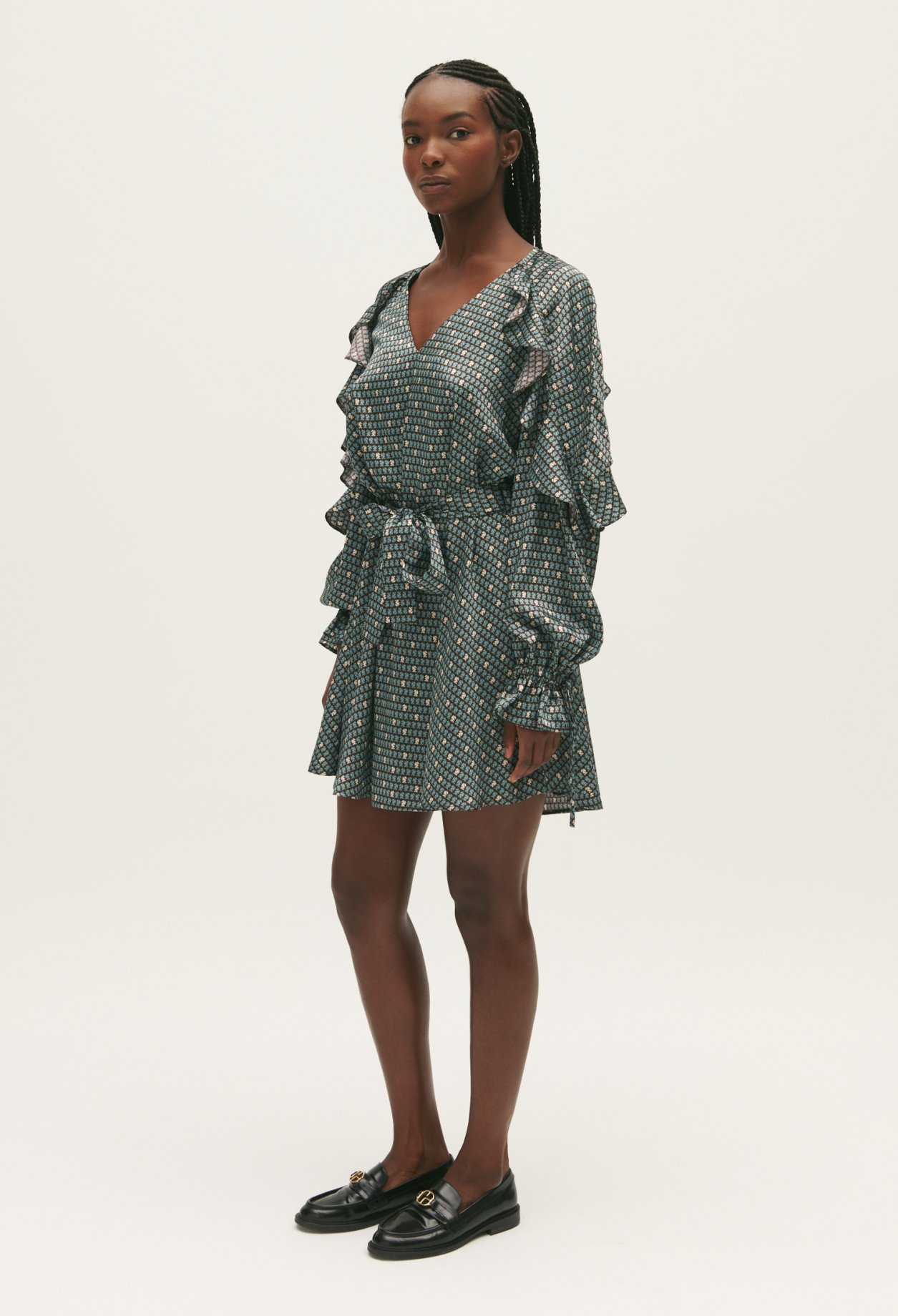 Robe fluide evasee imprimee
