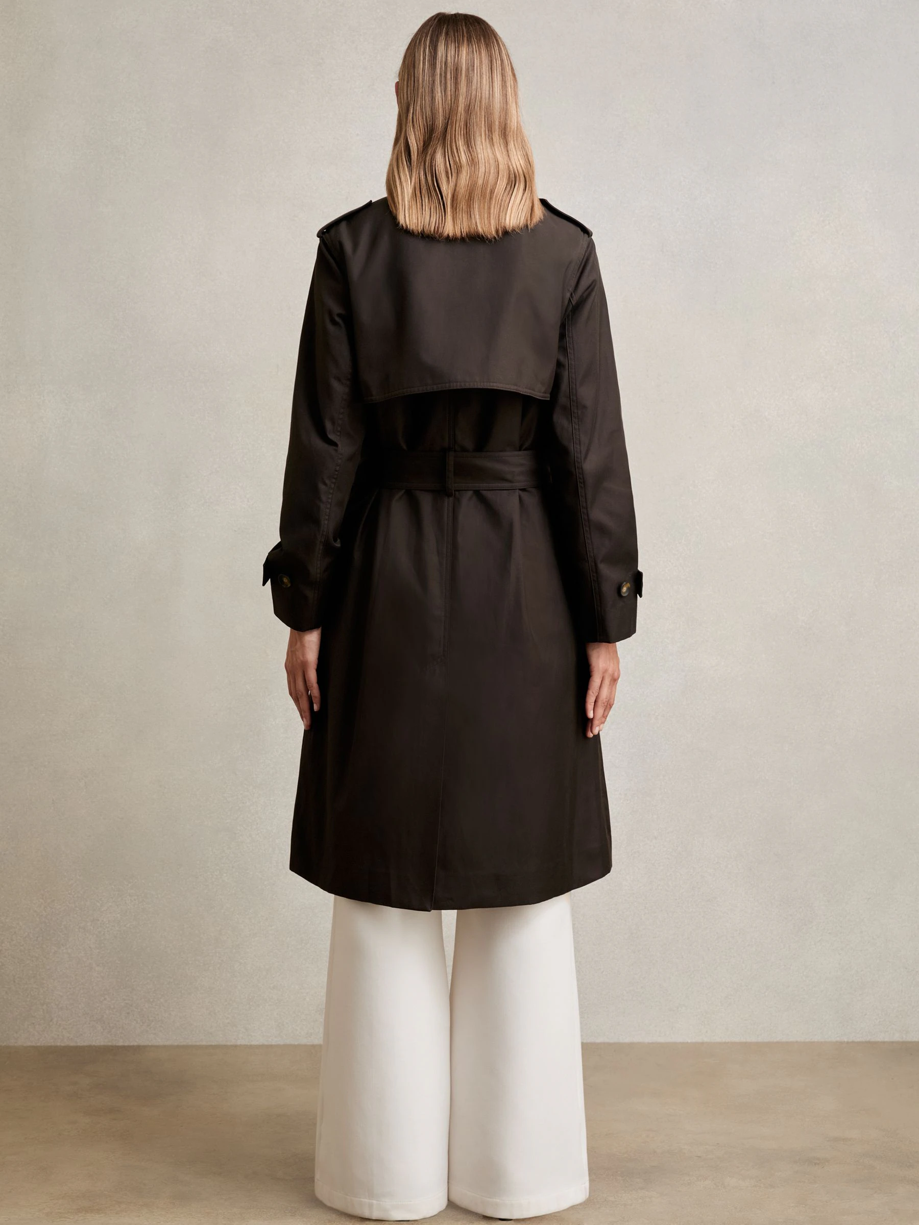 Chocoladebruin - Reiss trenchcoat Double breasted Met capuchon