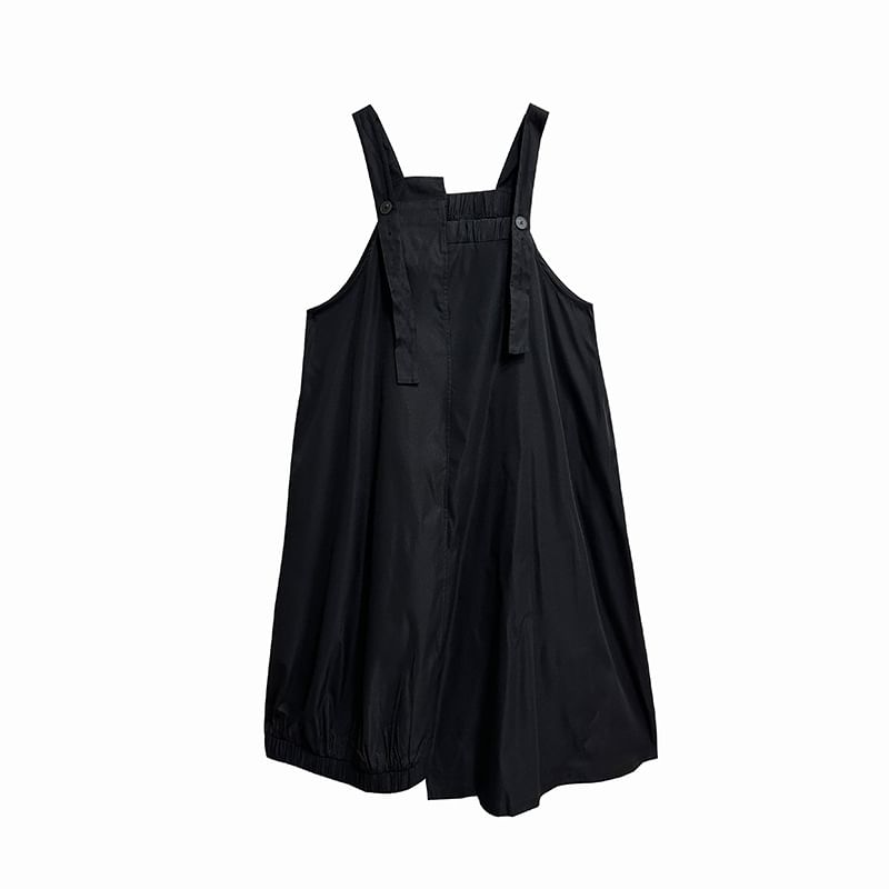 KUMI - Effen asymmetrische midi-A-lijn overalljurk