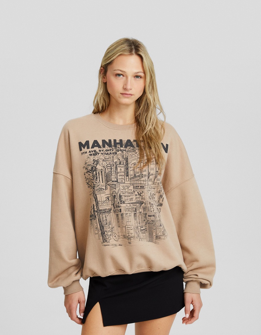 Moletom estampado oversized