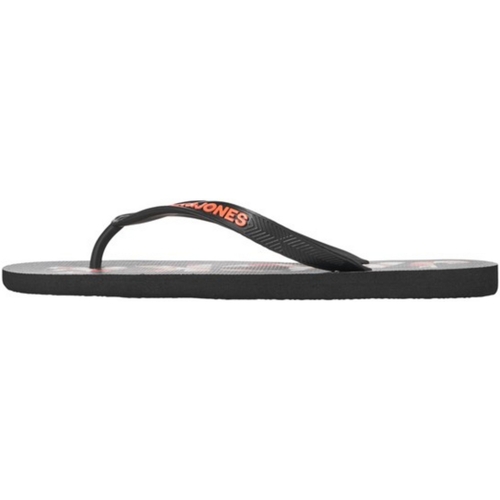 Jack & Jones - 12230642 JFWLOGO PALM PRINT FLIP FLOP ANTHRACITE Negro