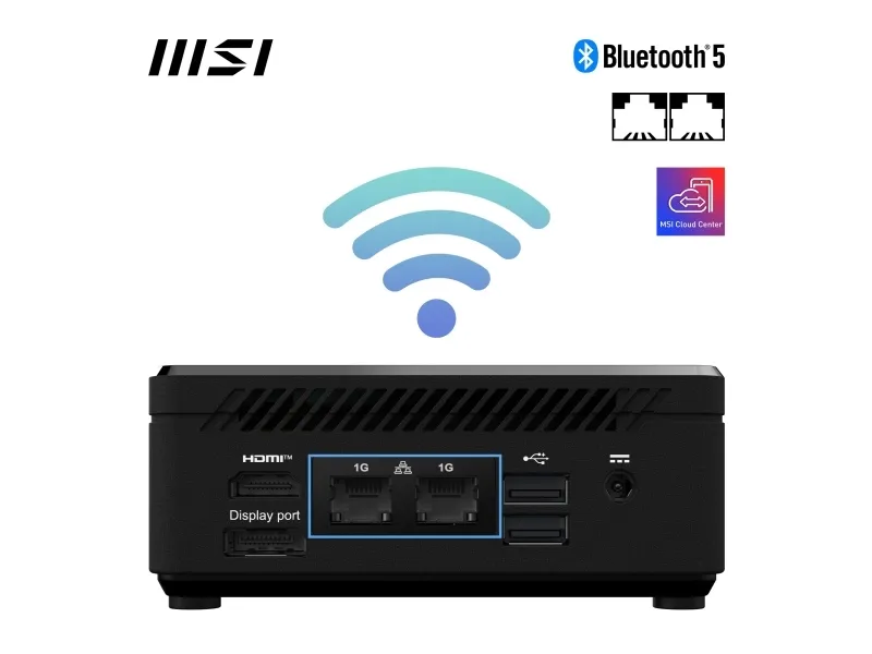 MSI Cubi N ADL 001BEU - Barebone - mini PC 1 x N-series N200 / op til 3.7 GHz - RAM 0 GB - UHD Graphics - Gigabit Ethernet - sort