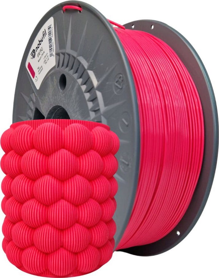 Nobufil  PETG Neon Pink, 1,75 mm / 1000 g    Leicht zu druckendes PETG Filament aus recyceltem Kunststoffabfall
