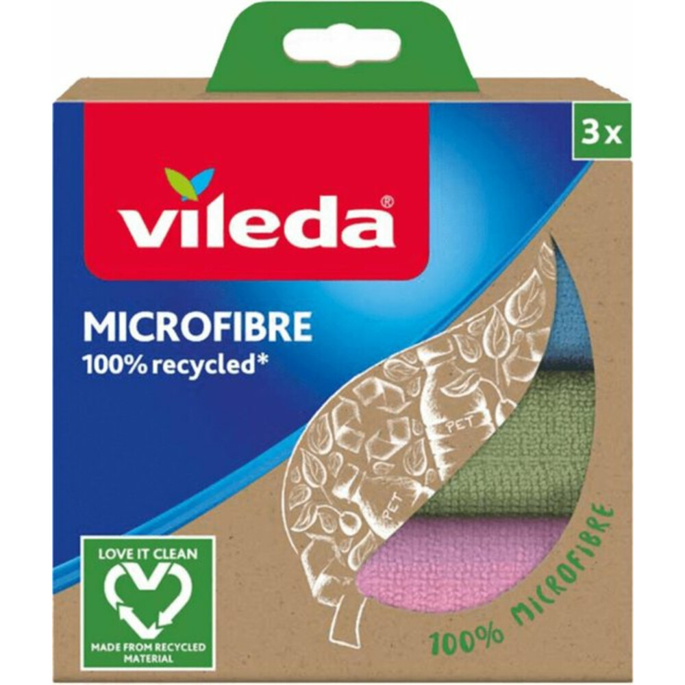 Vileda Microvezeldoek 100% Gerecycleerd3 stuks
