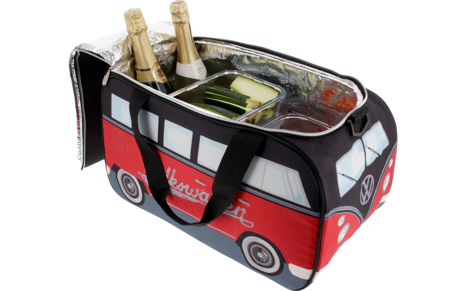VW Collection Kühltasche 25 Liter in T1 Bulli Format Rot / Schwarz