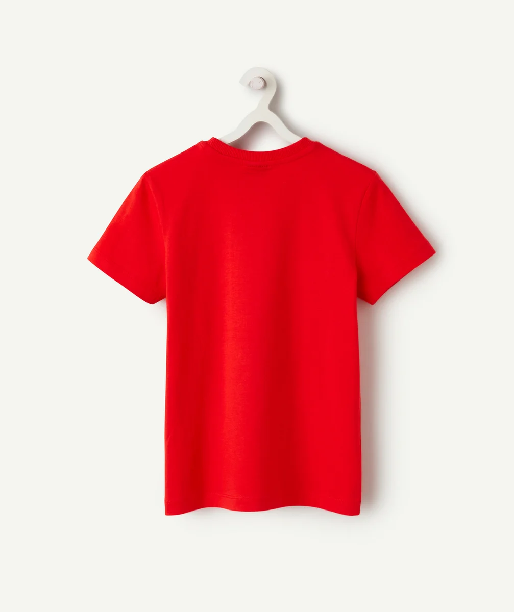 t-shirt manches courtes garçon en coton bio rouge thème californie