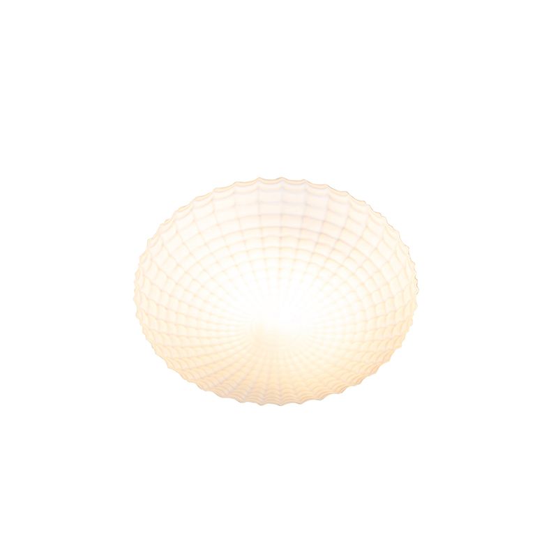 Klassieke plafondlamp zwart met opaal glas 23 cm IP44 - Nohmi
