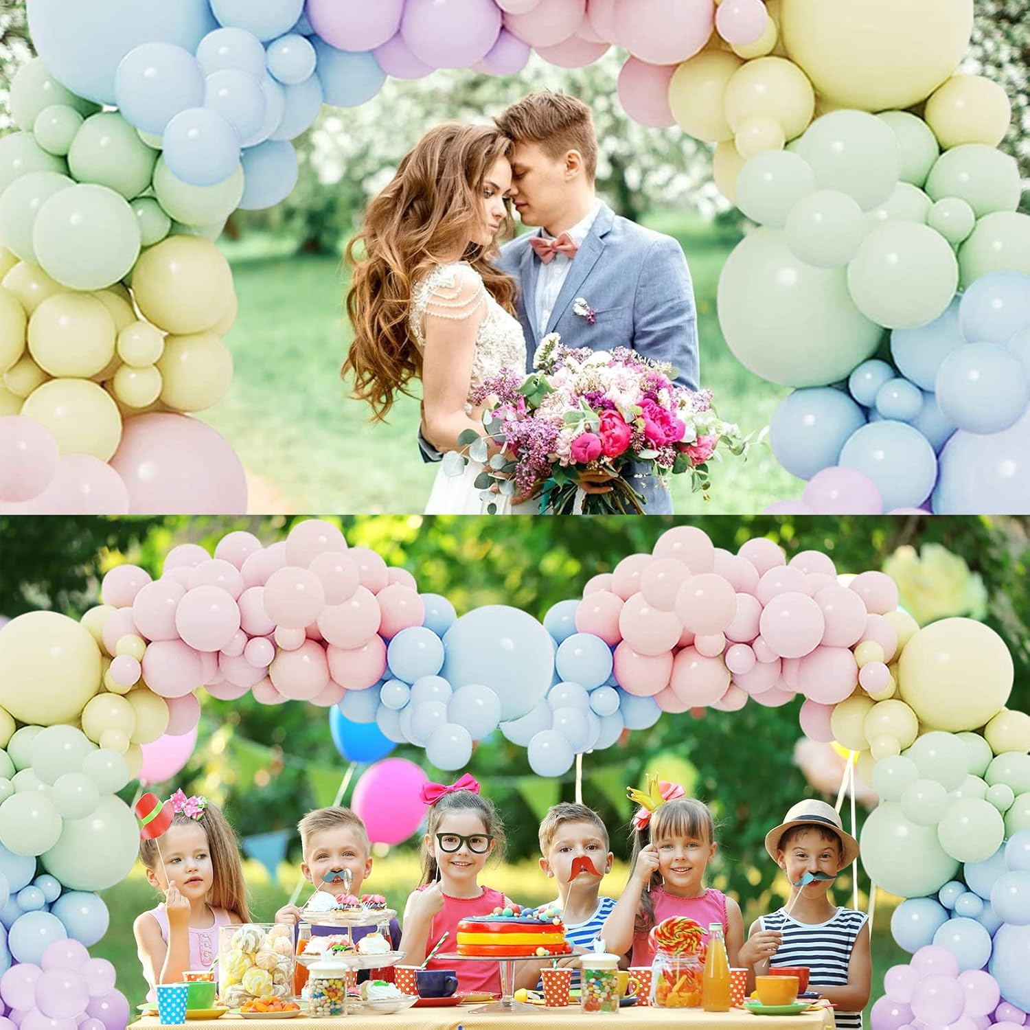 (235-tlg. Set) Party Deko Ballons Pastell Latex Luftballons - Bunt