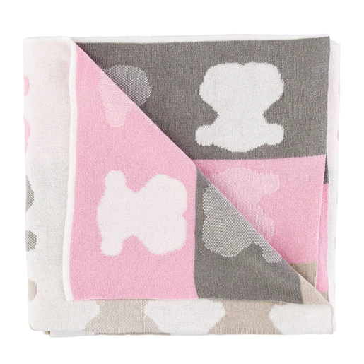 Manta reversível rosa Nilo