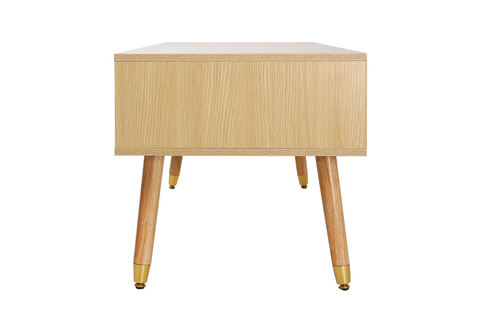 Retro Design Couchtisch VIENNA 100cm natur Wiener Geflecht
