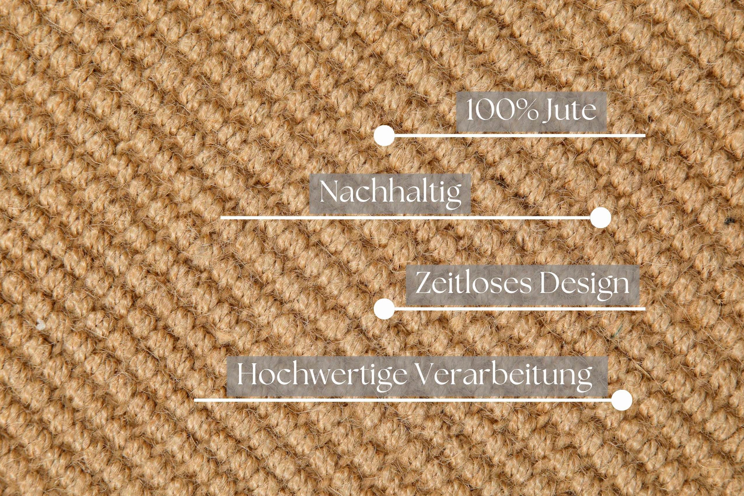 GOODproduct Teppich »Liora« rund 5 mm Höhe Flachgewebe, Jute in Sisal Optik, Esszimmer, Flur, uni farben