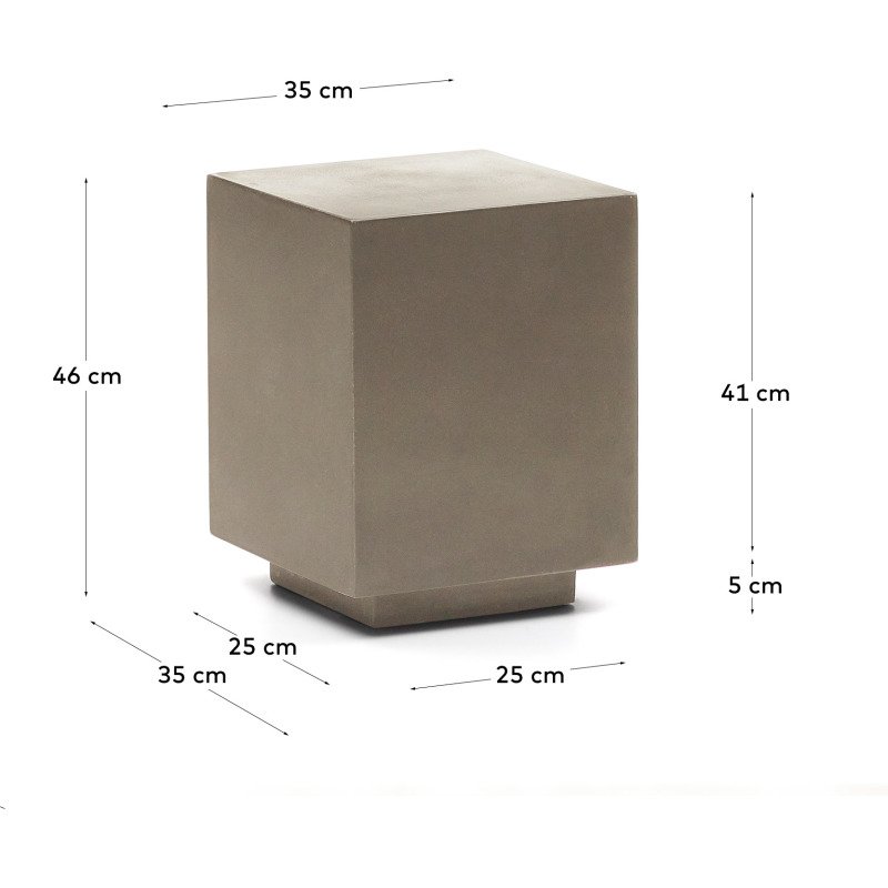 Table d'appoint Rustella en ciment 35 x 35 cm