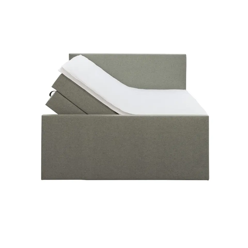 Boxspring met opbergruimte en voetbord Liv egaal - groen - 140x200cm